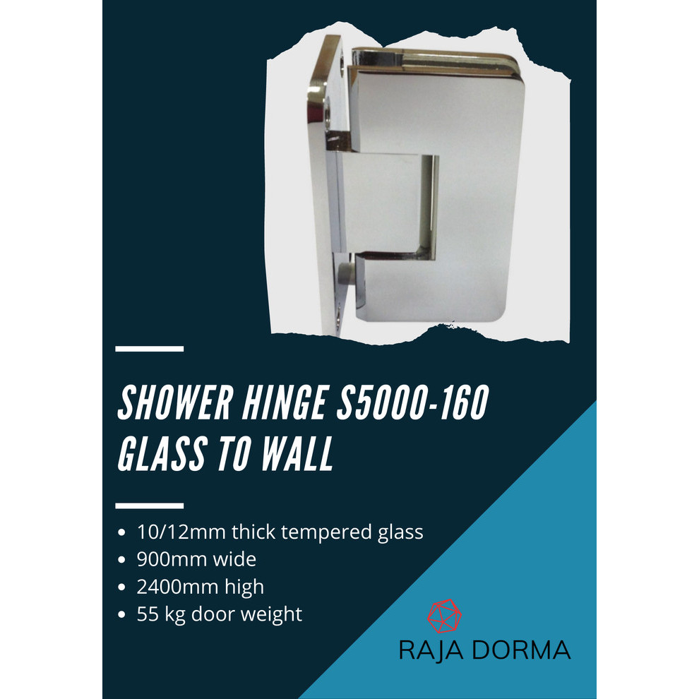 Dorma Shower Hinge S5000 / 160 / 90 / Glass to Wall Dormakaba S 5000