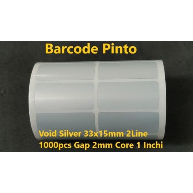 

STICKER VOID SILVER 33X15MM 2LINE 1000PCS GAP 2MM CORE 1 INCHI