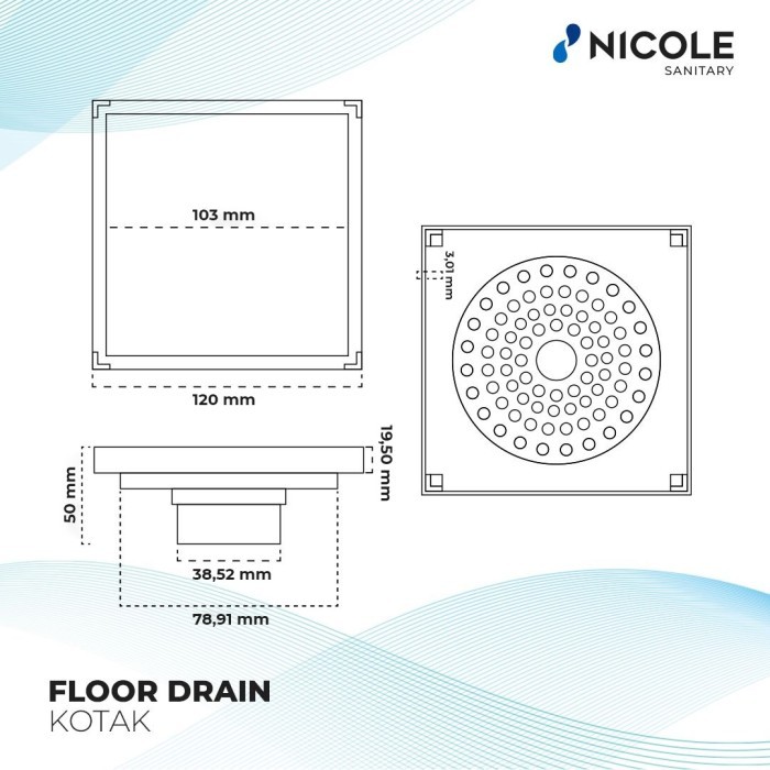 Saluran Lantai Anti Bau / Saluran Air Kamar Mandi / Floor Drain