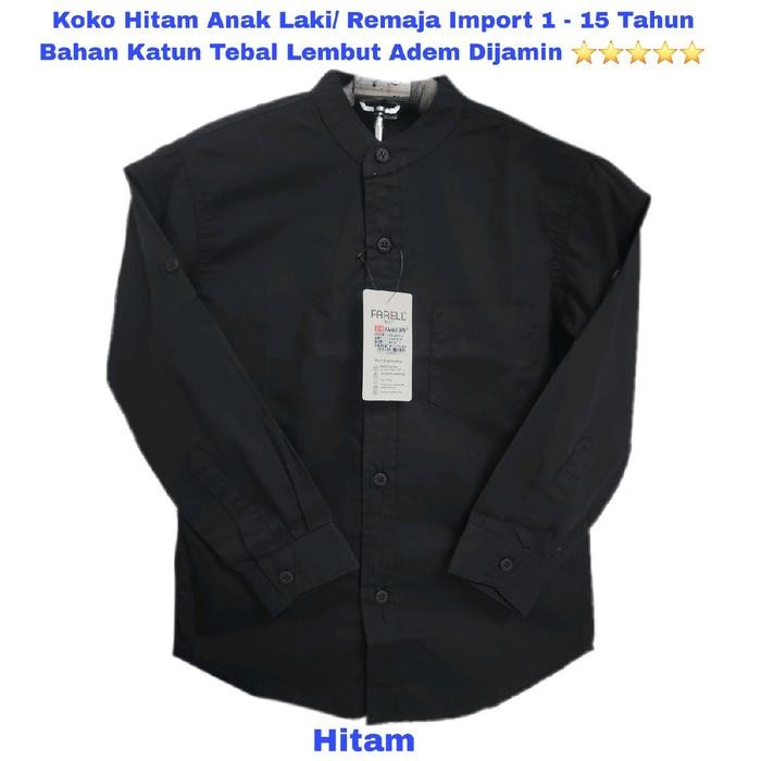 Koko Hitam Panjang Import Anak Laki 1- 25 Tahun Koko polos Hitam Remaja / Pria Couple Baju Katun