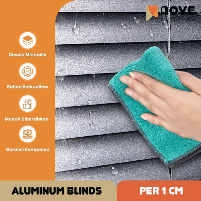 Nove Alumunium Blinds Deluxe Slat - Tirai Gulung Alumunium - Tirai Minimalis Jendela