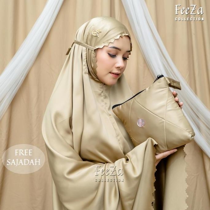 Spesial Feeza - Mukena Dewasa Premium 2In1 Silk Jumbo Set Sajadah Mini Mukena Mewah Traveling