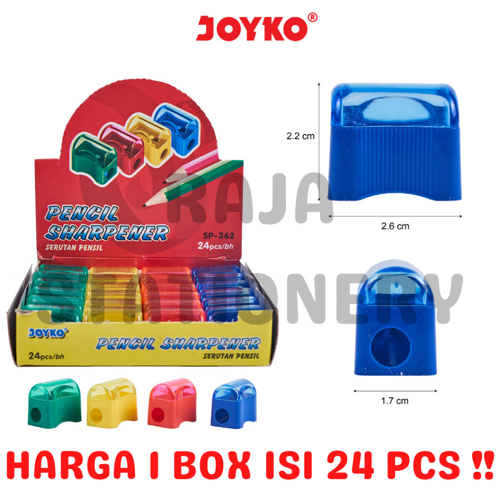 

JOYKO SHARPENER SERUTAN ROTI RAUTAN PENCIL KAYU PERUNCING SP-362 MURAH 1 BOX [24PCS] RAJA BIG BOX