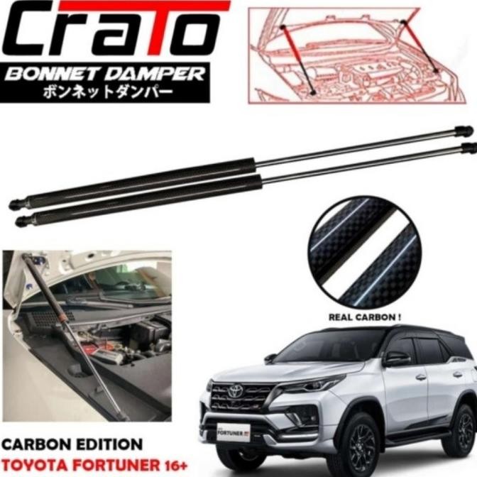 Baru Crato Shock Kap Mesin Engine Hood Damper Carbon Toyota Fortuner Vrz
