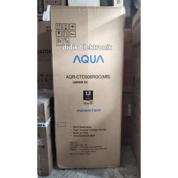Promo Aqua Aqr-Ctd506Rgc-Mb Kulkas Multidoor 406 Liter Twin Inverter Aqrctd506Rgc(Mb)