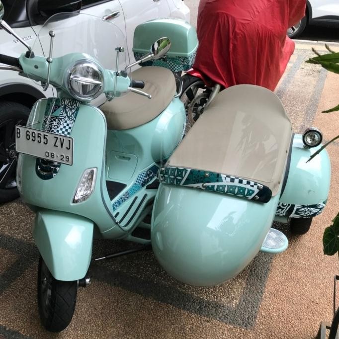 Cover Sarung Motor Vespa + Sespan Custom