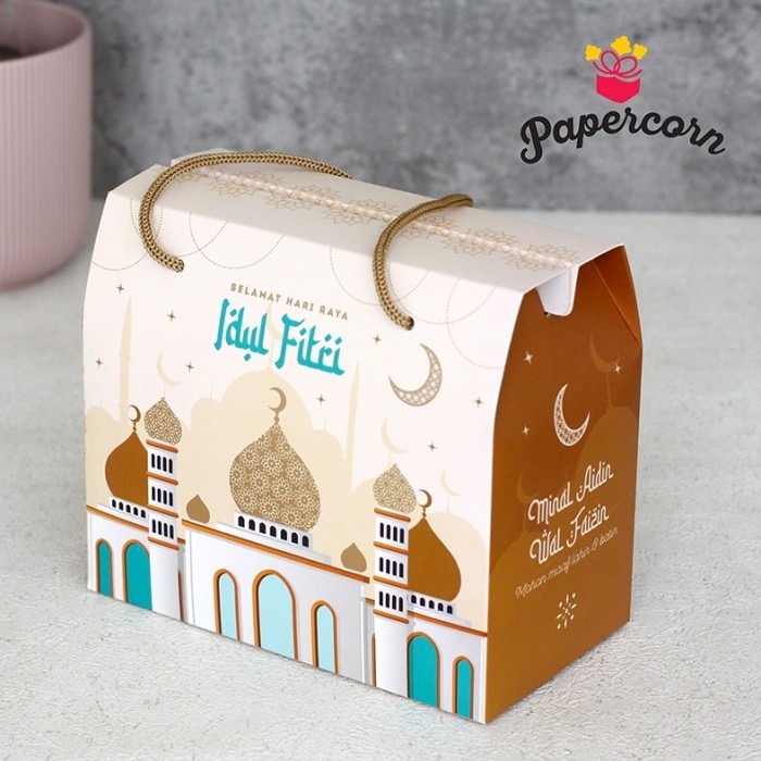 

New! Termurah! Gable Box Box Hampers Idul Fitri Cream Mosque 19X10X11 Cm -Muat 2 Toples Silinder 800 Gr Isi 10 Pcs Idul Fitri