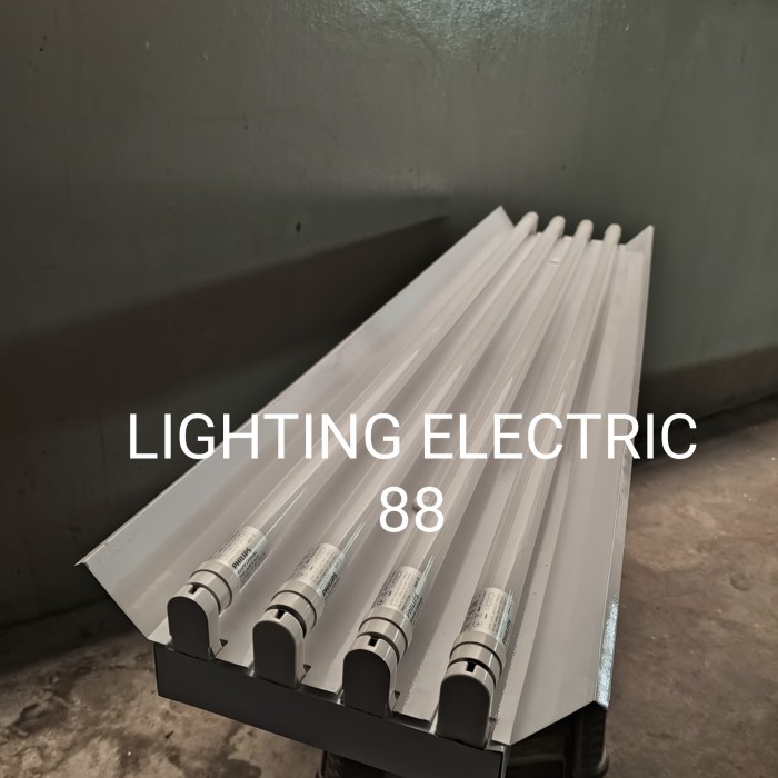 Kap Lampu Tko 4X36 120Cm Kap Lampu Tko Tl Led 4X16W Philips