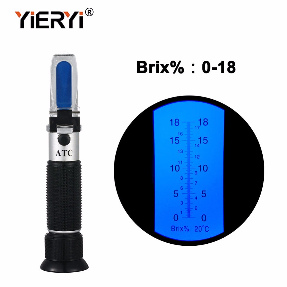 ARW New Hand Held Brix Refractometer For Brix Sugar Beer 0-18% Brix Refractometer ATC Refractometer 