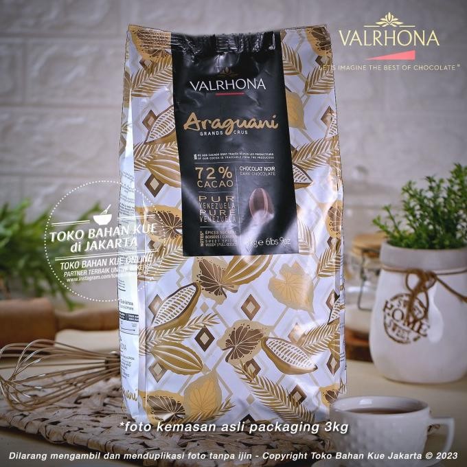 

Valrhona ARAGUANI 72% Dark Chocolate 3kg SAK Couverture Cokelat Coklat