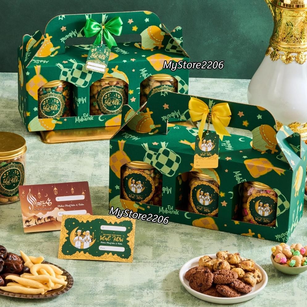 

(3 JAR 600ml) Hampers Parcel Ramadhan Lebaran Idul Fitri Cookies Kue Kering, Makaroni, Kurma