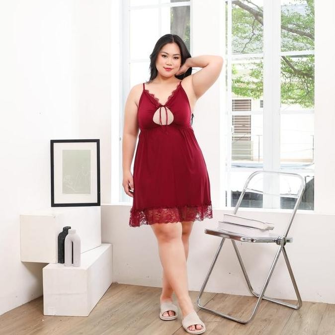 

Lindagalz Claudya Pakaian Tidur Wanita 98006 Dress Renda Cantik Lingerie Big Size Jumbo Realpict 100% Original