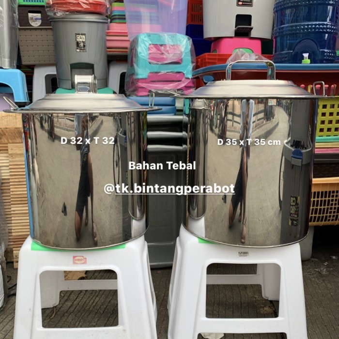 

PROMO MIE / PASTA / Dandang Mie Ayam Stainless 32 dan 35 cm / Dandang Mie Pangsit Sekat NON COD