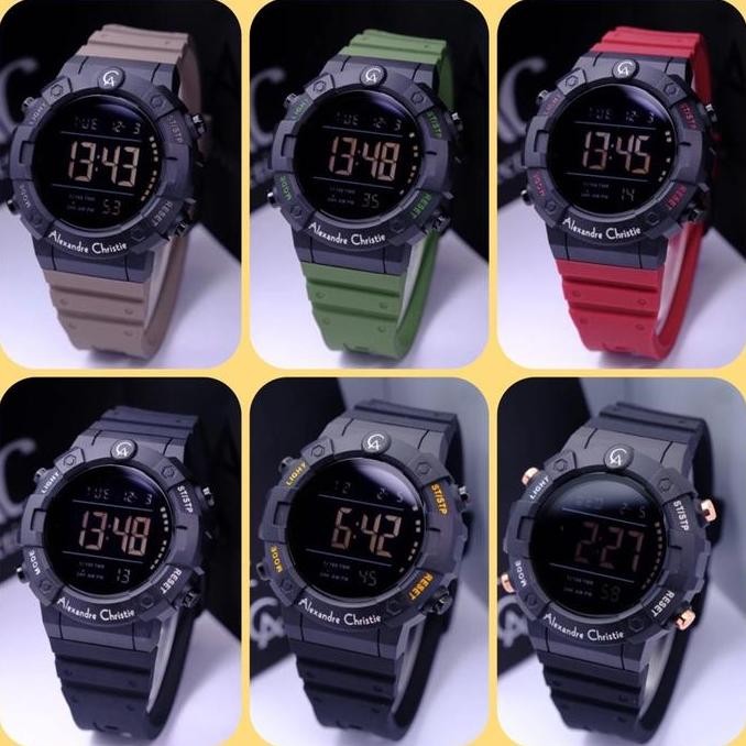 Jam Tangan Pria Alexandre Christie AC 9388 MH / AC 9388 / 9388 Original Digital Tahan air Bercahaya 