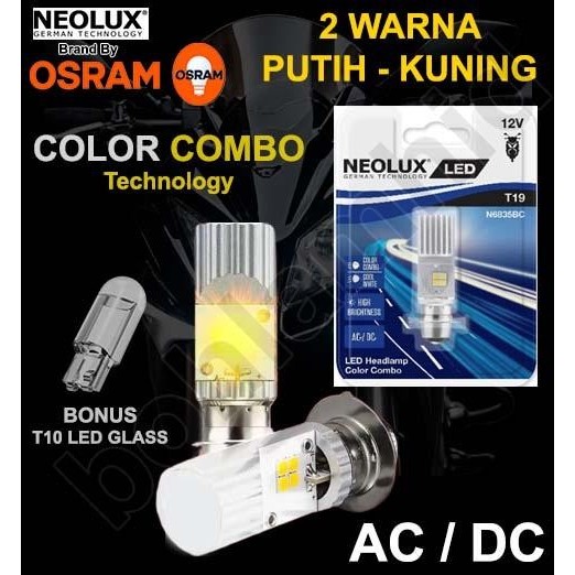 TERJAMIN LED MOTOR NEOLUX T19 OSRAM XEON RC 2 WARNA PUTIH KUNING H6 LASER AC DC KODE 113