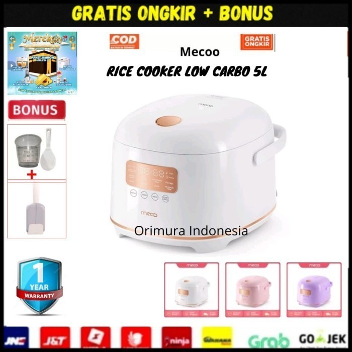 Mecoo Rice Cooker Digital 5L 1.8L - Low Carbo Rice Cooker - Less Sugar