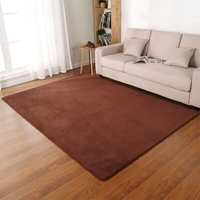 Karpet Matras Bulu Besar Panjang Karpet Lantai Ruang Tamu Coklat