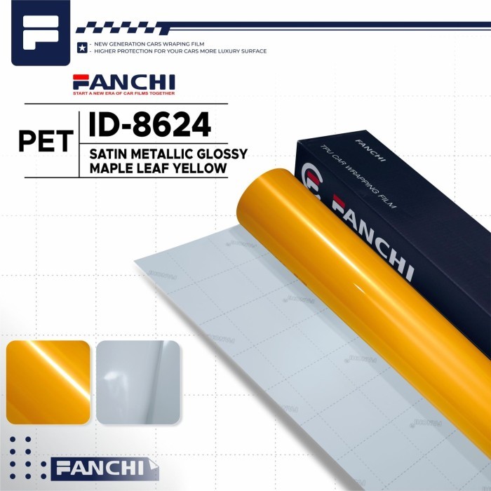 

ROLL 152CM STICKER FANCHI ID-8624 SATIN METALLIC MAPLE LEAF YELLOW PET 152CM ROLL