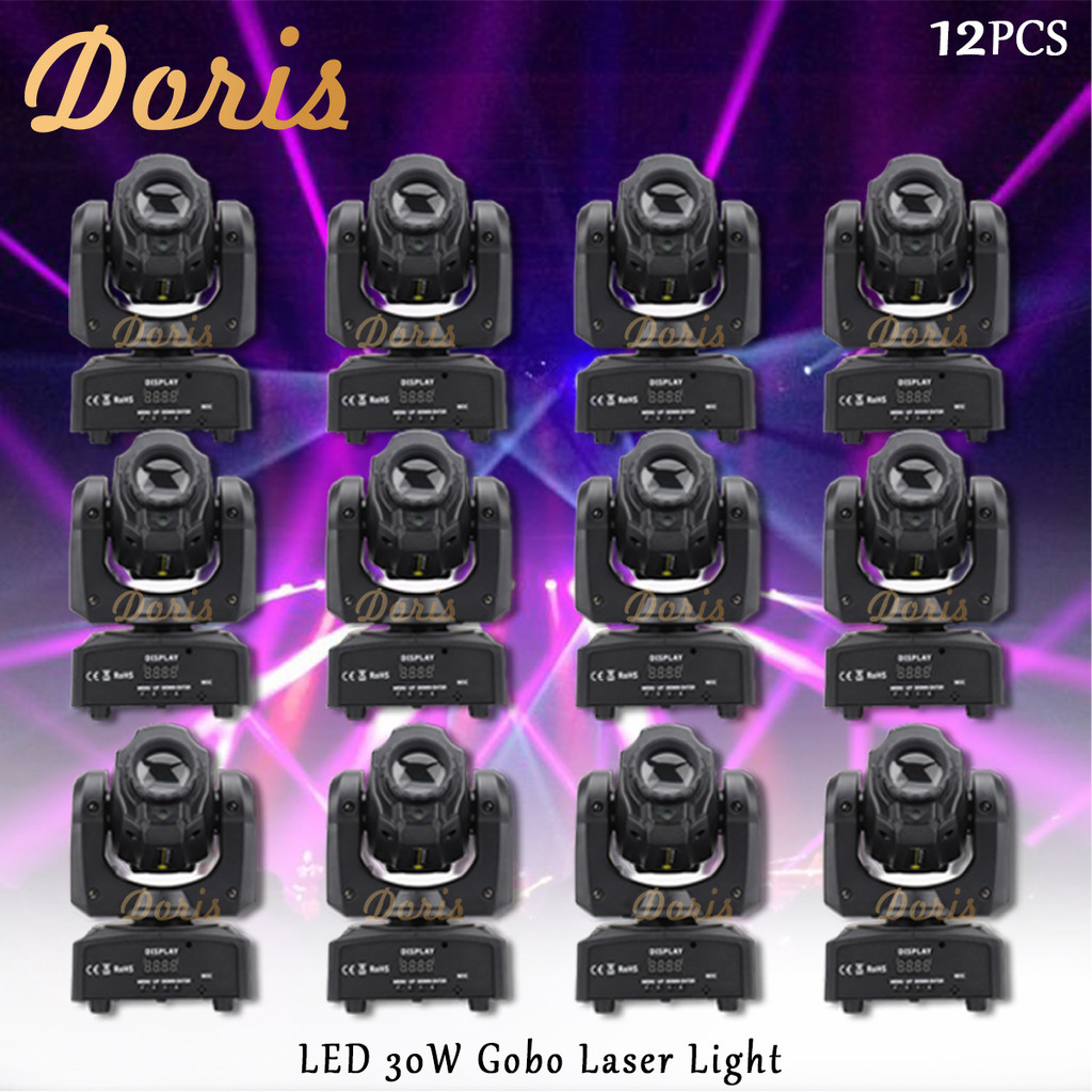 AERO No Tax 12Pcs Factory Price 30W Mini Spot Laser Disco Dj Led Moving Head Beam Stage Lights For P