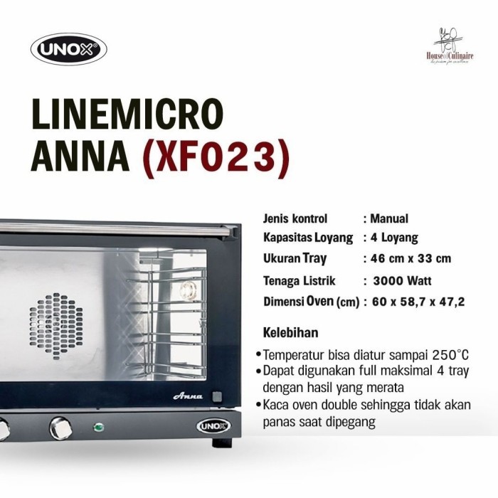 Unox Anna Oven Convection Oven Listrik Oven Tanam