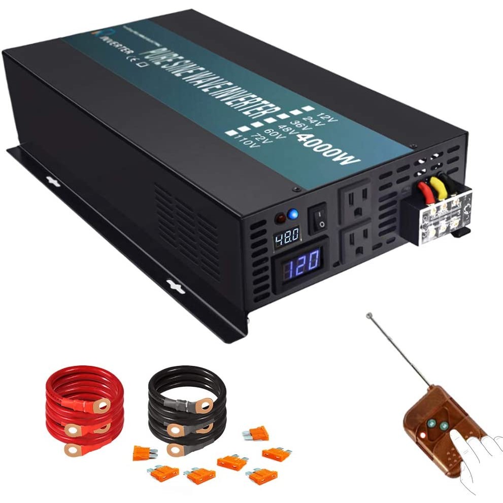 SINARJAYYA 4000W Pure Sine Wave Solar Inverter 24V to 220V Power Supply Inverter 12V 48V 96V 110V DC