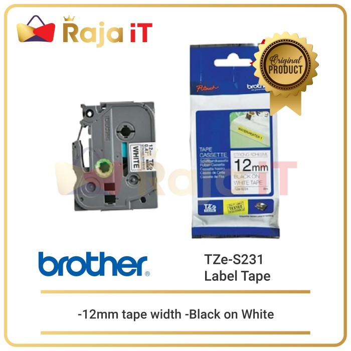 

Sale Brother Label Tape Tze S231 Strong Adhessive 12Mm Black On White