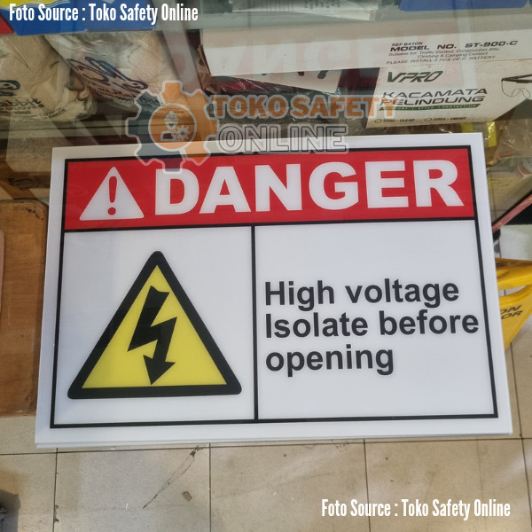 

SAFETY SIGN HV DANGER HIGH VOLTAGE - UKURAN 60 X 40 BAHAN AKRILIK