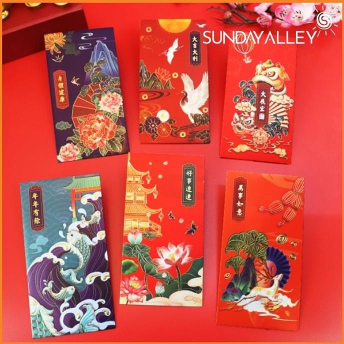 

[12 Pcs] Angpao Panjang Hongbao Imlek Premium Warna Warni Unik Original
