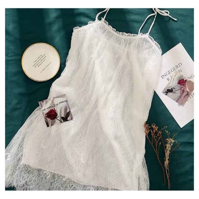 

Lingerie Wanita Sexy Set Lace Piyama Tanpa Lengan Size Besar A380 Original