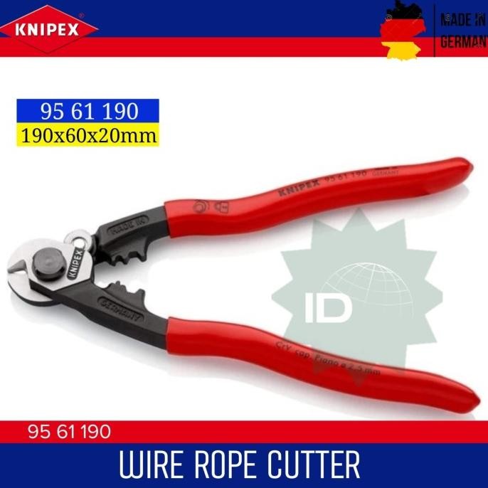 

SIAP KIRIM TANG POTONG KAWAT SELING 95 61 190 KNIPEX WIRE ROPE CUTTER FORGED
