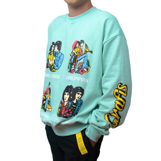 Grosir Kamengski - Grafis Nusantara Aqua Crewneck