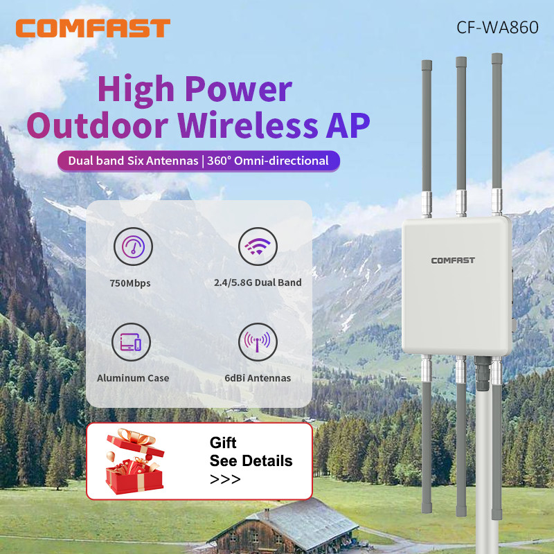 Sale CF-WA860 750Mbps 2.4G&5.8G Dual Band Outdoor Access Point IP67 High Power Outdoor Antenna 360° 
