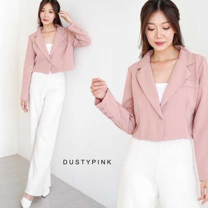 Grosir Blazer Outer Crop Lengan Panjang Ala Korea Wanita Hyon Blazer Kekinian