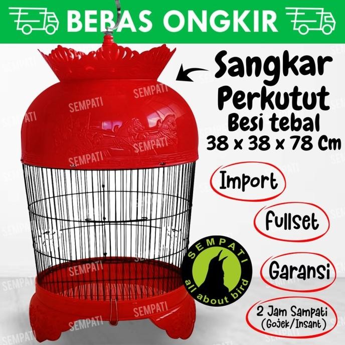 Produk Baru!! Sangkar burung perkutut fullset gantungan pion klem cepuk ansang