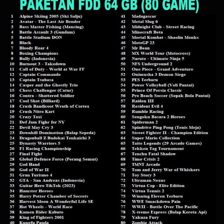 Flashdisk PS2 Terlengkap - Bebas Request G4me PS2 & PS1 Sampai Penuh Buat PS2 Matrix & MCBoot