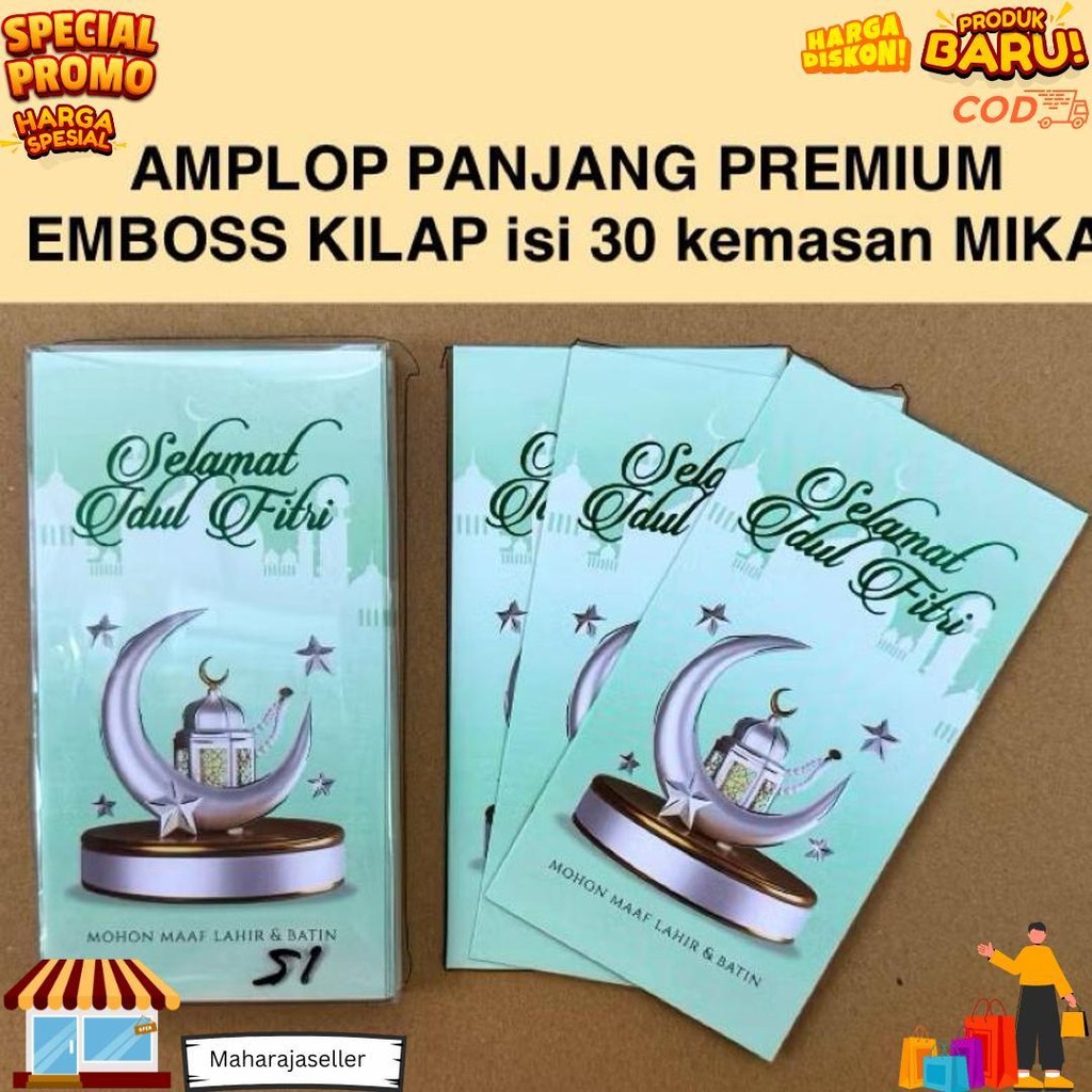

Amplop Lebaran Panjang Mika Hari Raya Idul Fitri Isi 30 Lembar D Gratis Ongkir