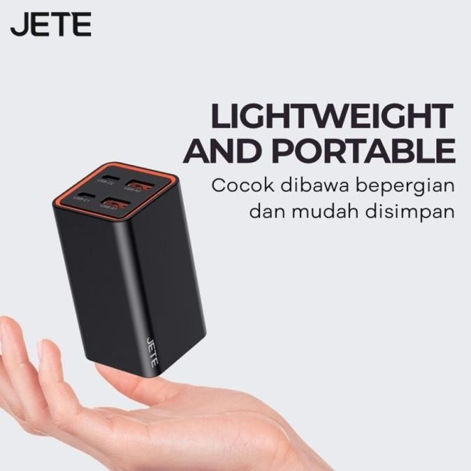 Promo Adapter Fast Charger Jete E6 Gan 65W + 4 Port (Dual Usb & Dual Typec)