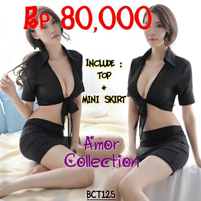 

Lingerie Seksi Kostum Sekretaris Hitam (Bct125) By Amor Collection Original