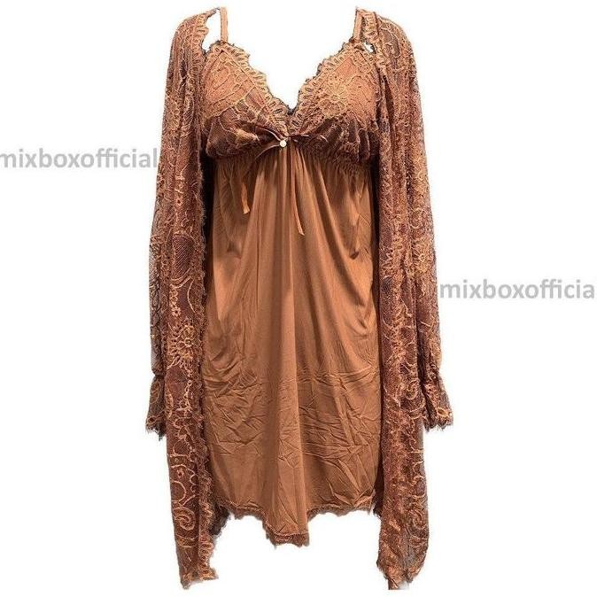 

Kimono Dress Wanita Full Brukat Lace Lingerie Mix Spandex Sutra Terbaru Ld 120 - Deborah Original