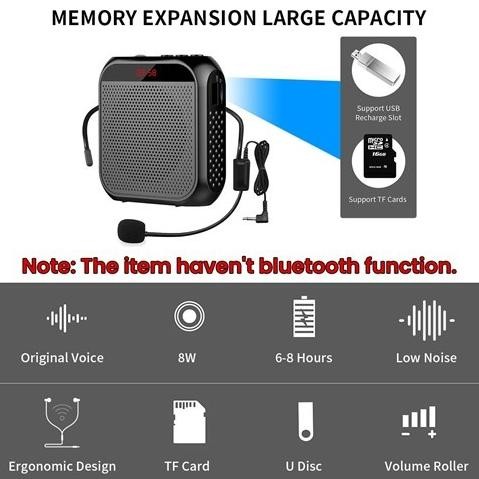 Speaker Megaphone Mini Guru Tour Guide Pidato Speaker Pinggang Dengan Mic JEPIT Wireless