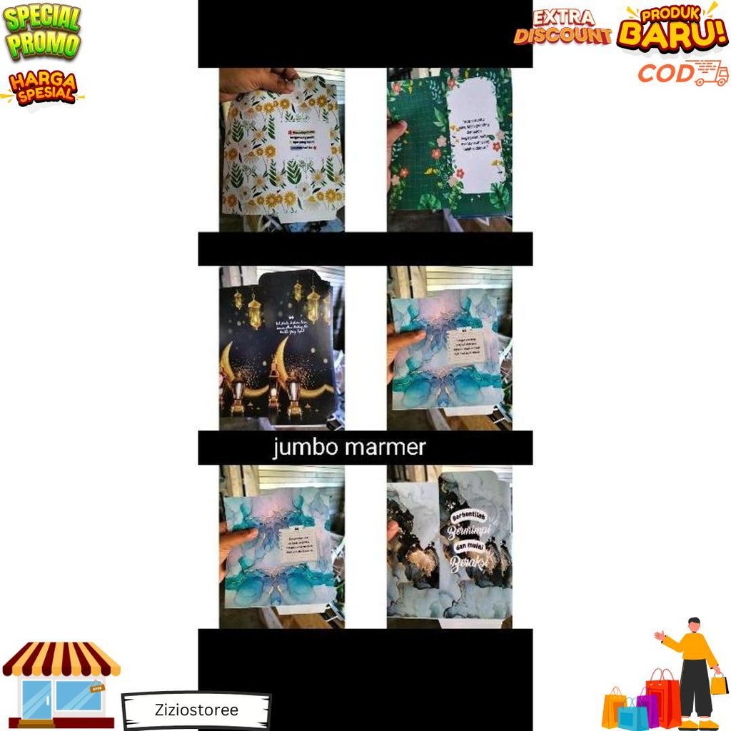 

100 Lembar Amplop Muslim Jumbo Dapat 10 Motif Murah (Free Plastik) D Cod