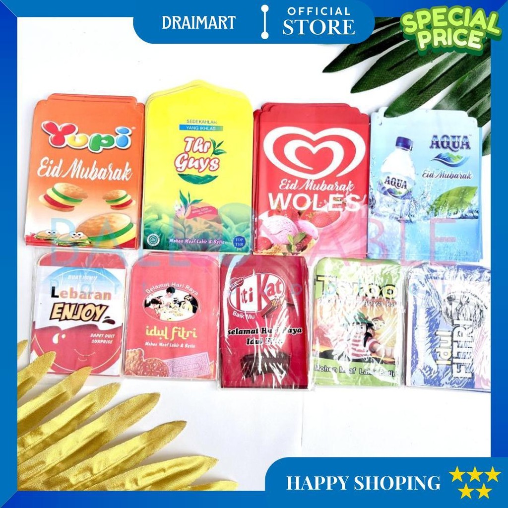 

10Pc Amplop Lebaran Kecil,Medium Dan Besar Motif Karakter Untuk Thr Isi 10Pc D Terlaris