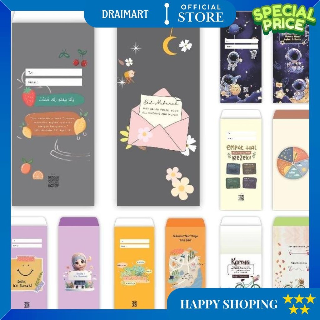 

10Pcs Amplop Lebaran Besar Bisa Pilih Motif (Masuk Uang Tanpa Dilipat) D Ramadhan Sale
