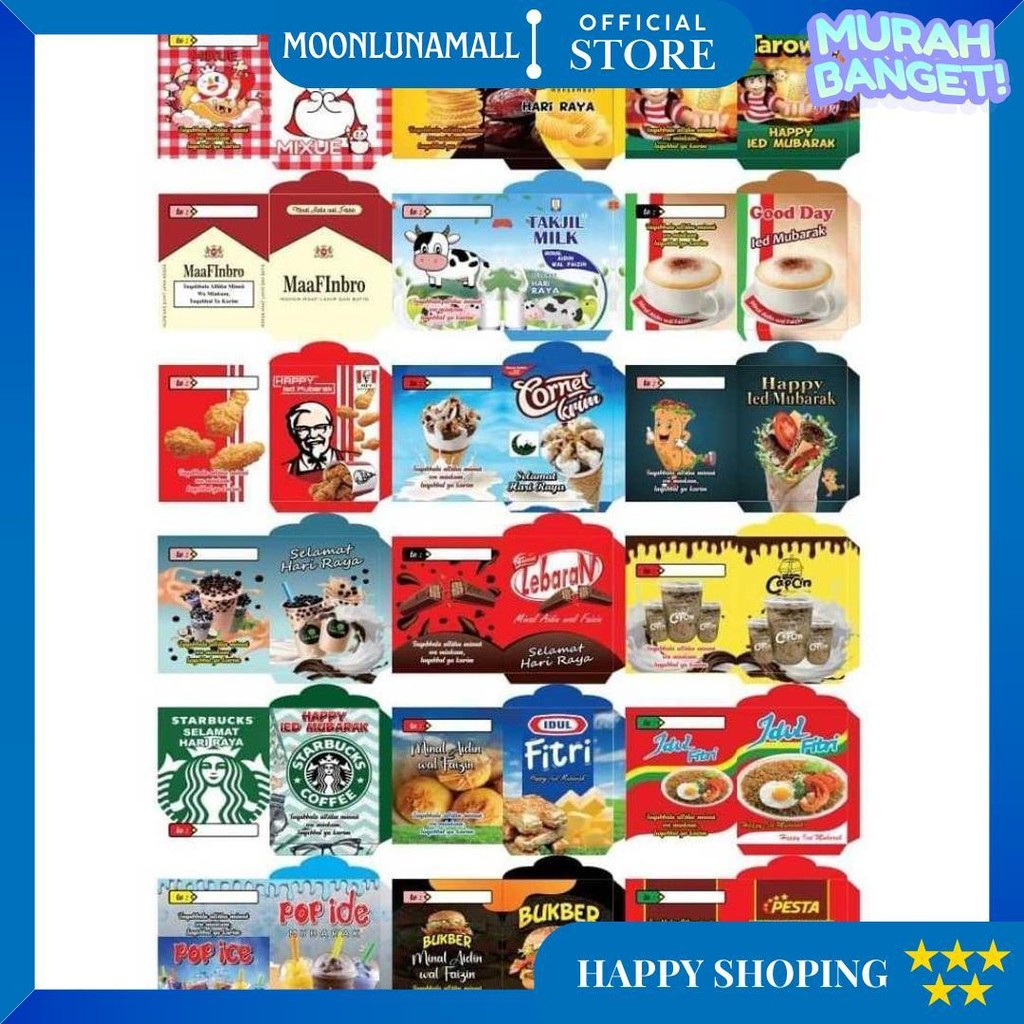 

Termurah !! 1000 Pcs Jadian Paket Usaha Amplop Lebaran 2025 New Design (Atm, Snack, Mixue, Sosmed) D Termurah