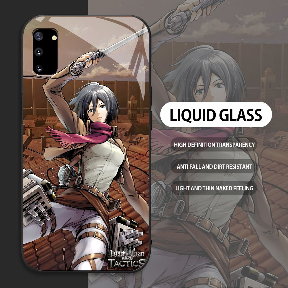 For Samsung Galaxy NOTE 9 10 Plus Pro Casing Skin Handphone  Mikasa Ackerman Attack on Titan Glass k