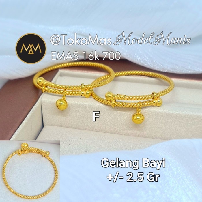 Gelang emas bayi baby emas kuning 700 kadar 16 K