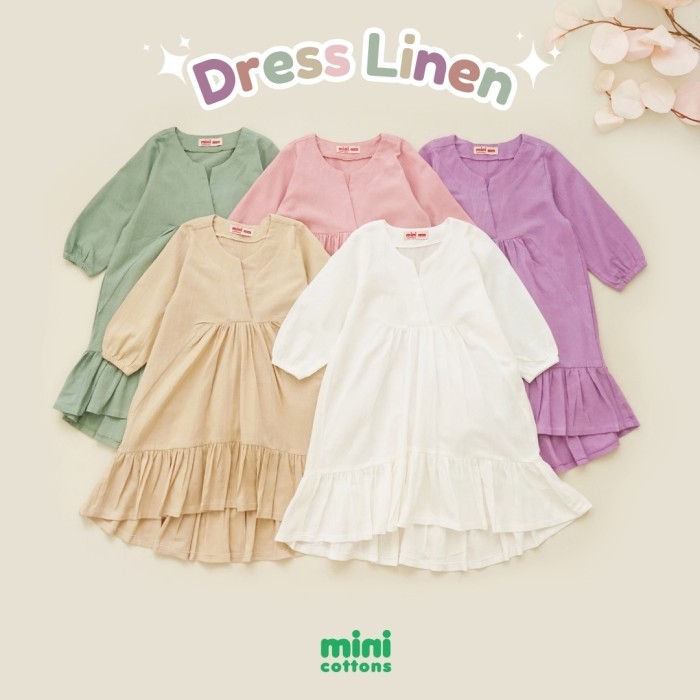 Mini Cottons Dress Anak Perempuan Lengan Panjang