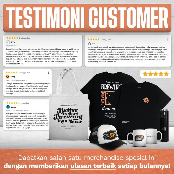 

Kopi Arabika Gayo Natural Arabica Coffee Bean Sakha Roastery 500 Gram