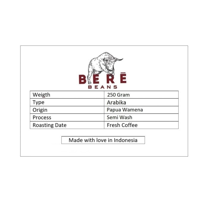

Kopi Arabika Papua Wamena 250 Gram Bubuk / Biji Coffee Bean Beans