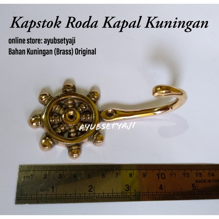 My Dekorasi Kuningan Roda Kapal Kemudi Gantungan Hiasan Dinding Pelayaran